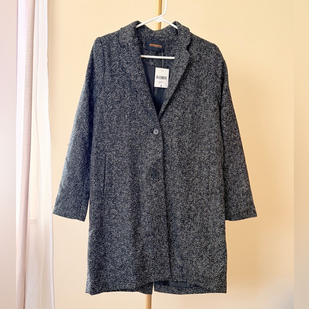 Forever 21 Ambiance Outerwear Women’s Marled Black Button Down Coat Size Small